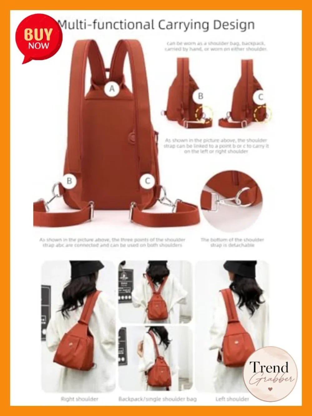 3-in-1 Convertible Anti-Theft Tote Backpack RFID Water-Resistant Oxford